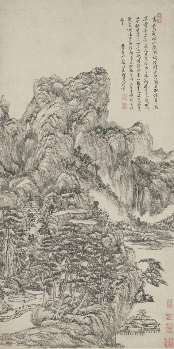 图片[1]-Wang Yuanqi imitates Wang Meng’s landscape axis-China Archive